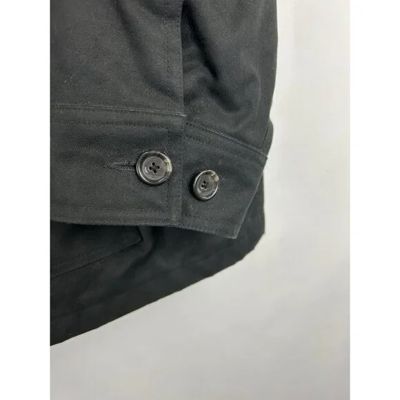 Vintage Polo Ralph Lauren Mens XL Waxed Oilcloth Leather Field Jacket Black - Picture 11 of 15